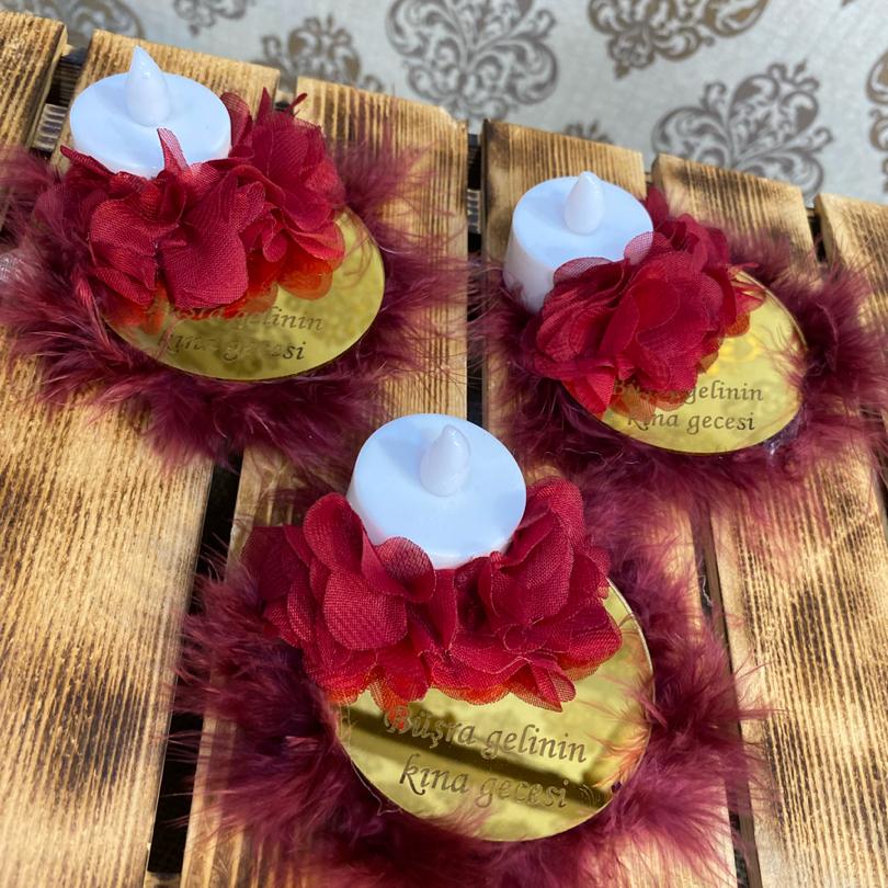 FLEXİ İSİMLİ LEDLİ MUM TAVŞAN TÜYLÜ