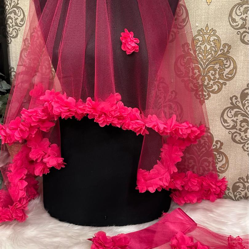 LAZER ÇİÇEKLİ FUŞYA DUVAK SETİ