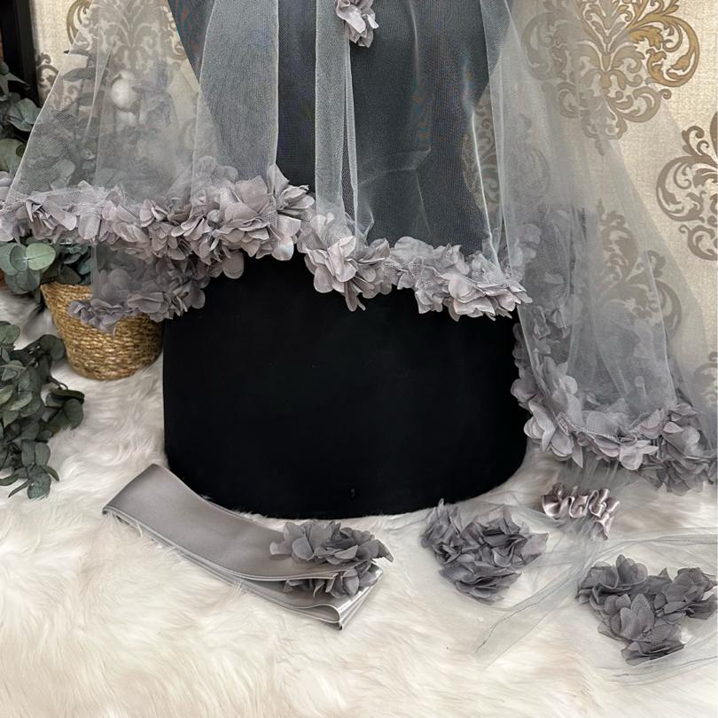 LAZER ÇİÇEKLİ GRİ DUVAK SETİ