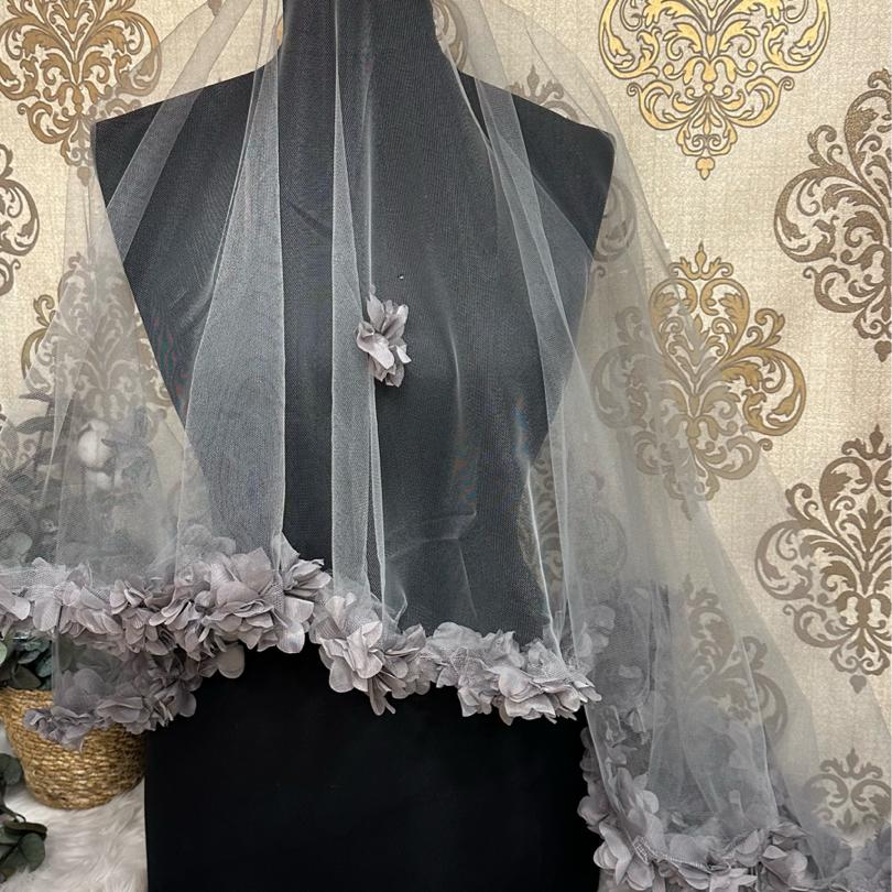 LAZER ÇİÇEKLİ GRİ DUVAK SETİ