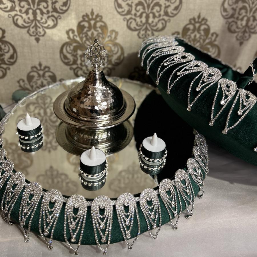 GÖZYAŞI SEPET TEPSİ SETİ (Z.YEŞİL)