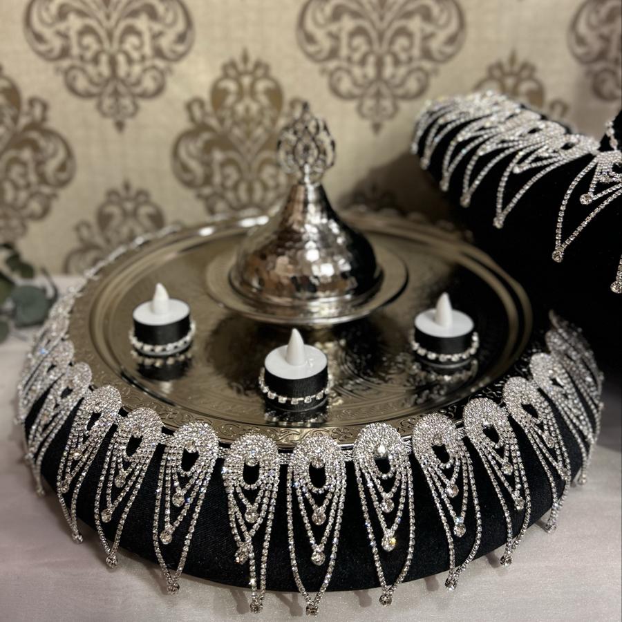 GÖZYAŞI SEPET TEPSİ SETİ (SİYAH)