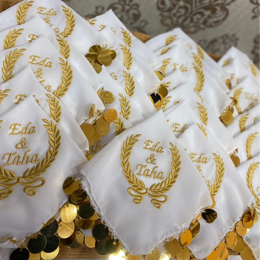 ŞİFON PULLU İŞLEME MENDİL